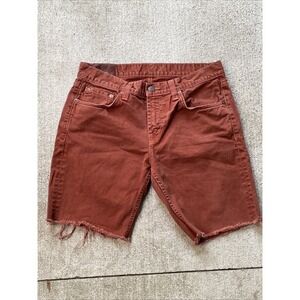 J Brand Kane Cut Off Shorts Mens 32 Rust Slim Fit Denim Distressed